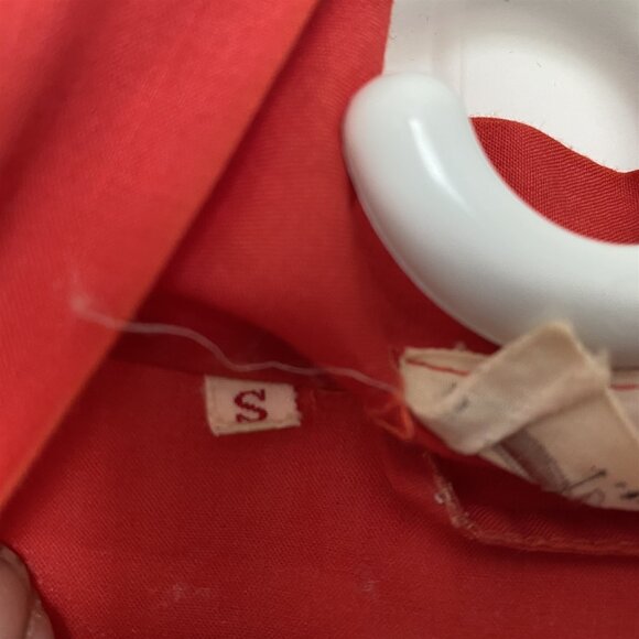 Vintage Mens Bathrobe Health Robe Embroidered Kimono Red with Tie Asian - Picture 7 of 8